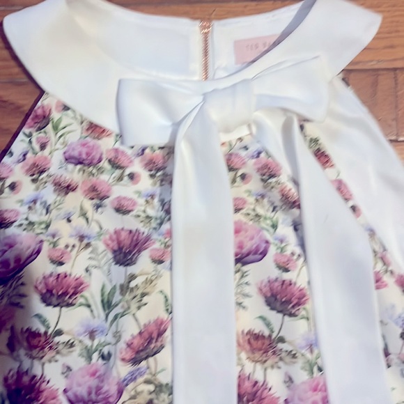 REDUCED TED BAKER LUCILEE NECKTIE FLORAL TUNIC DRESS SZ US 10 OR TED SZ 4 - Picture 9 of 12